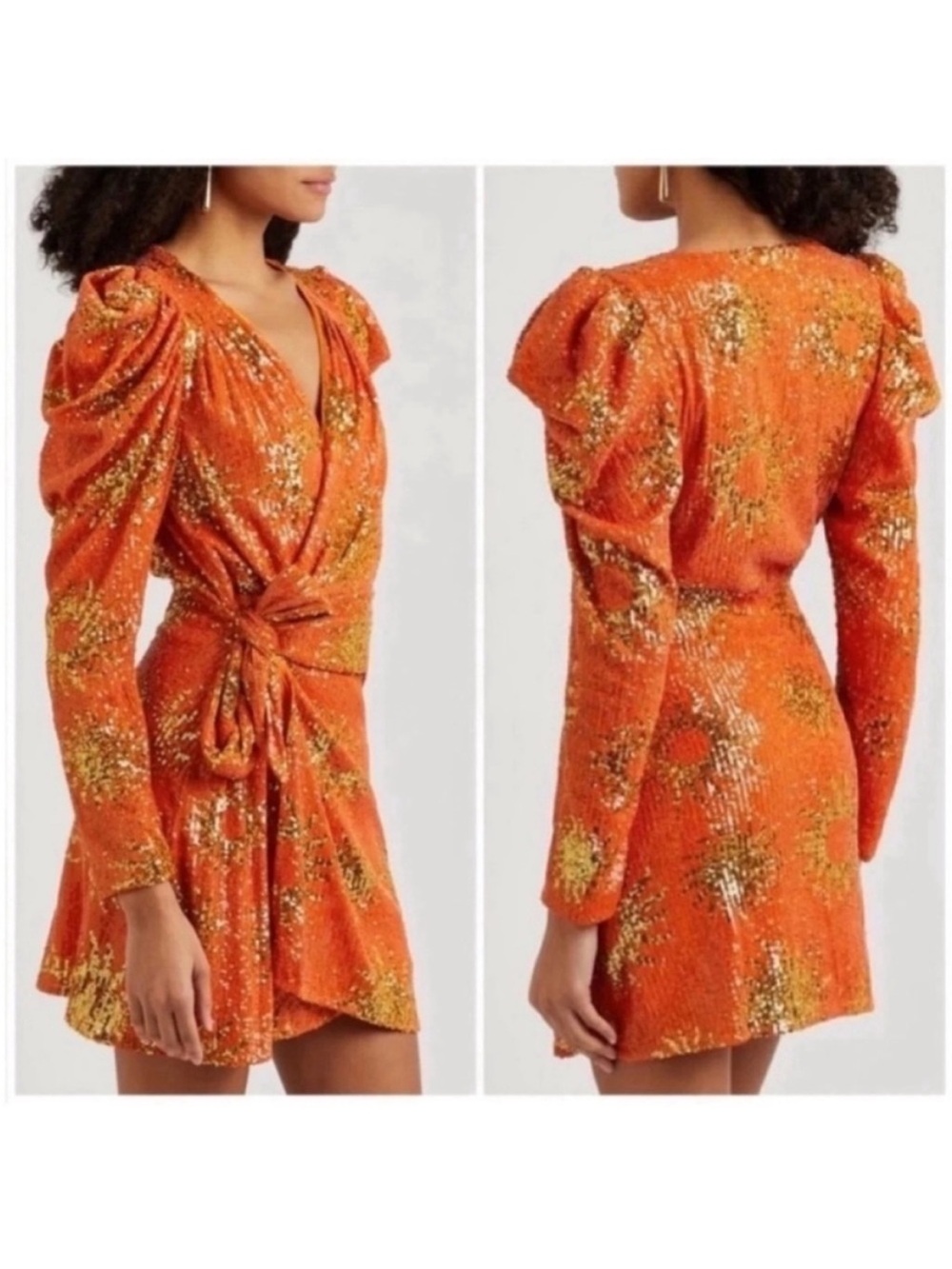 Farm Rio Sunny Mood Long Sleeve Sequin Mini Dress